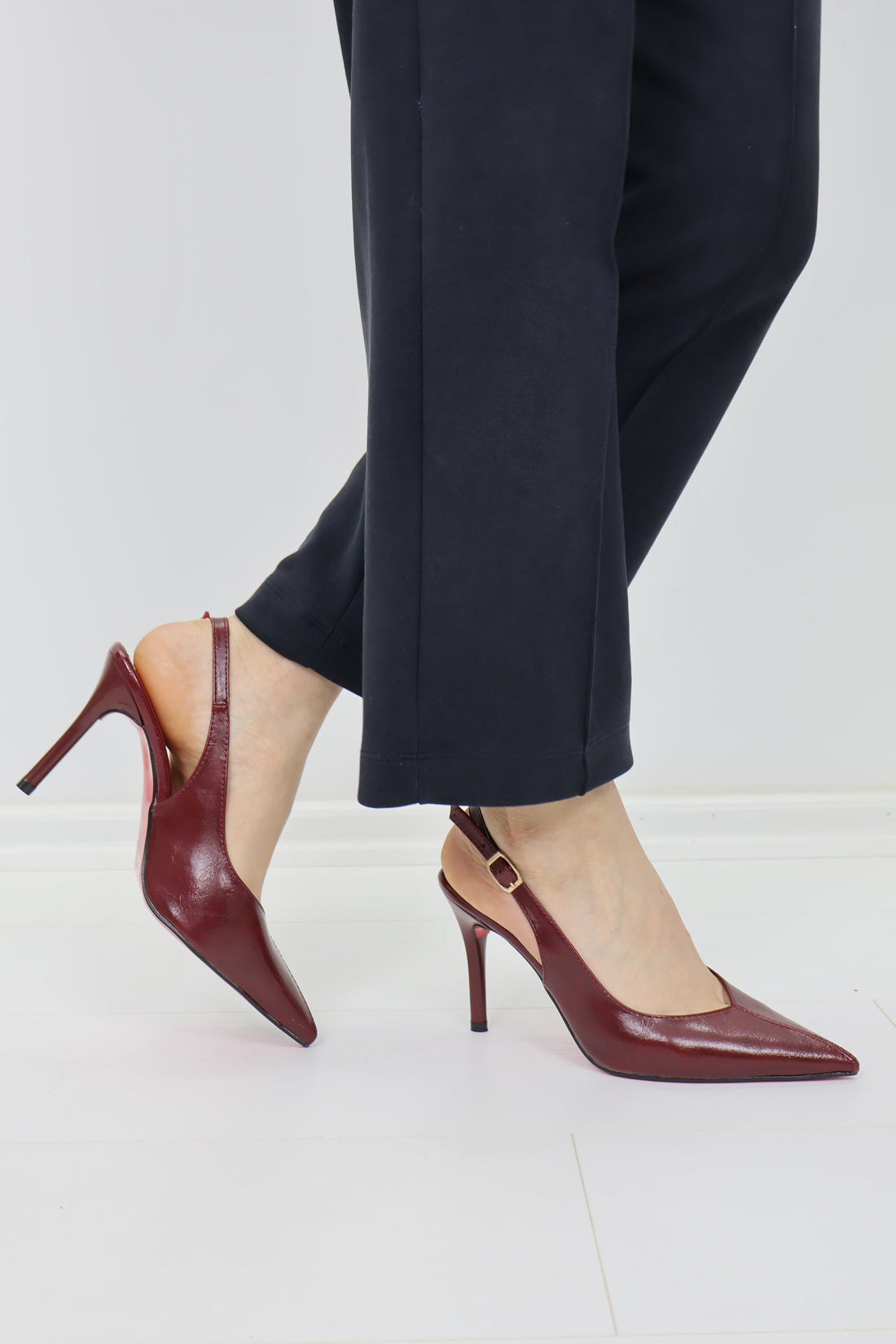 Leona Slingback Topuklu Ayakkabı – Bordo