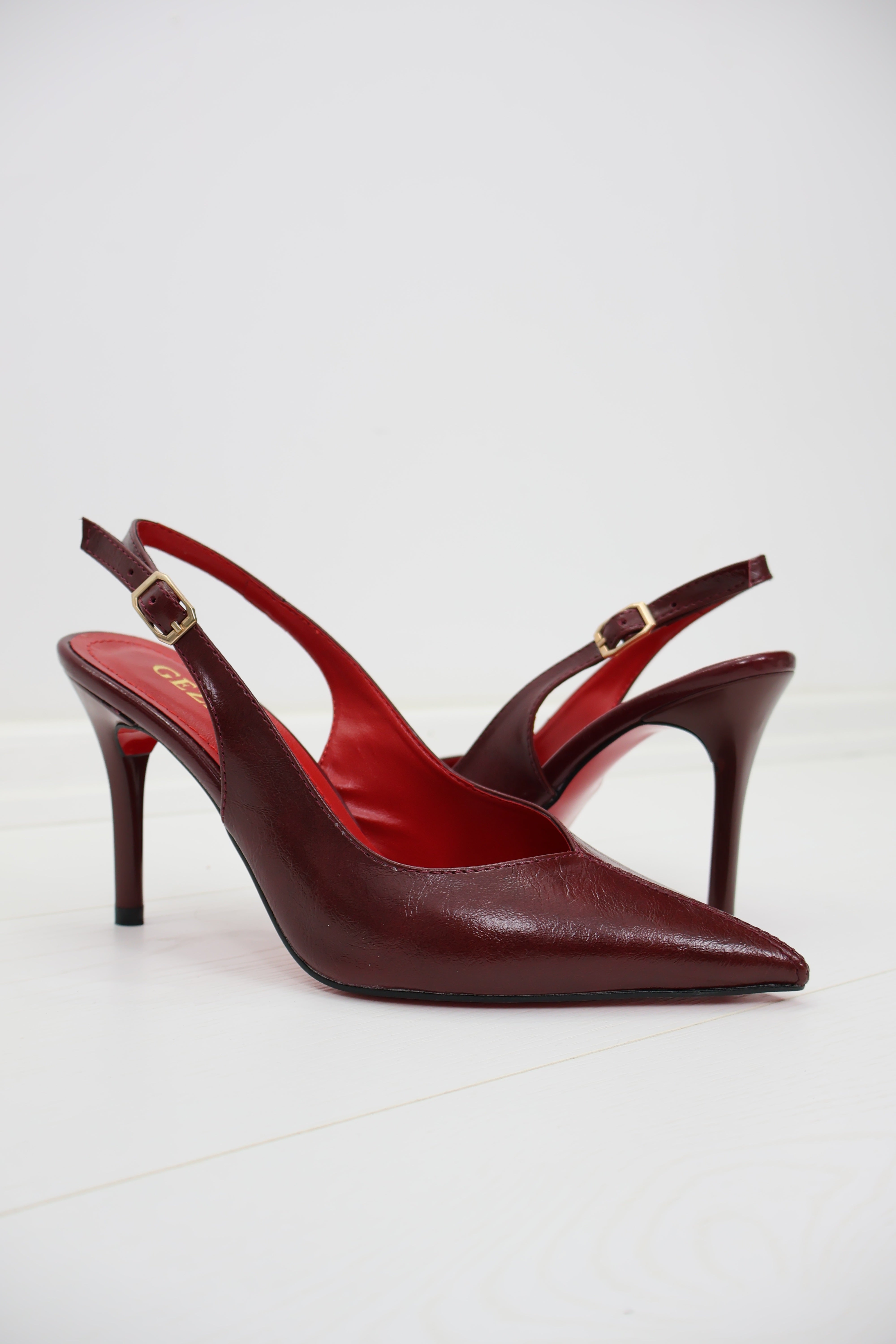 Leona Slingback Topuklu Ayakkabı – Bordo