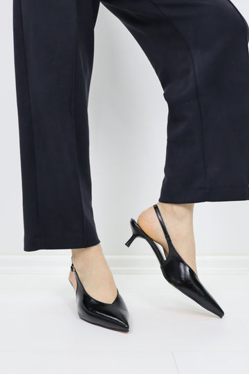 Kitten Heel Slingback Ayakkabı – Siyah