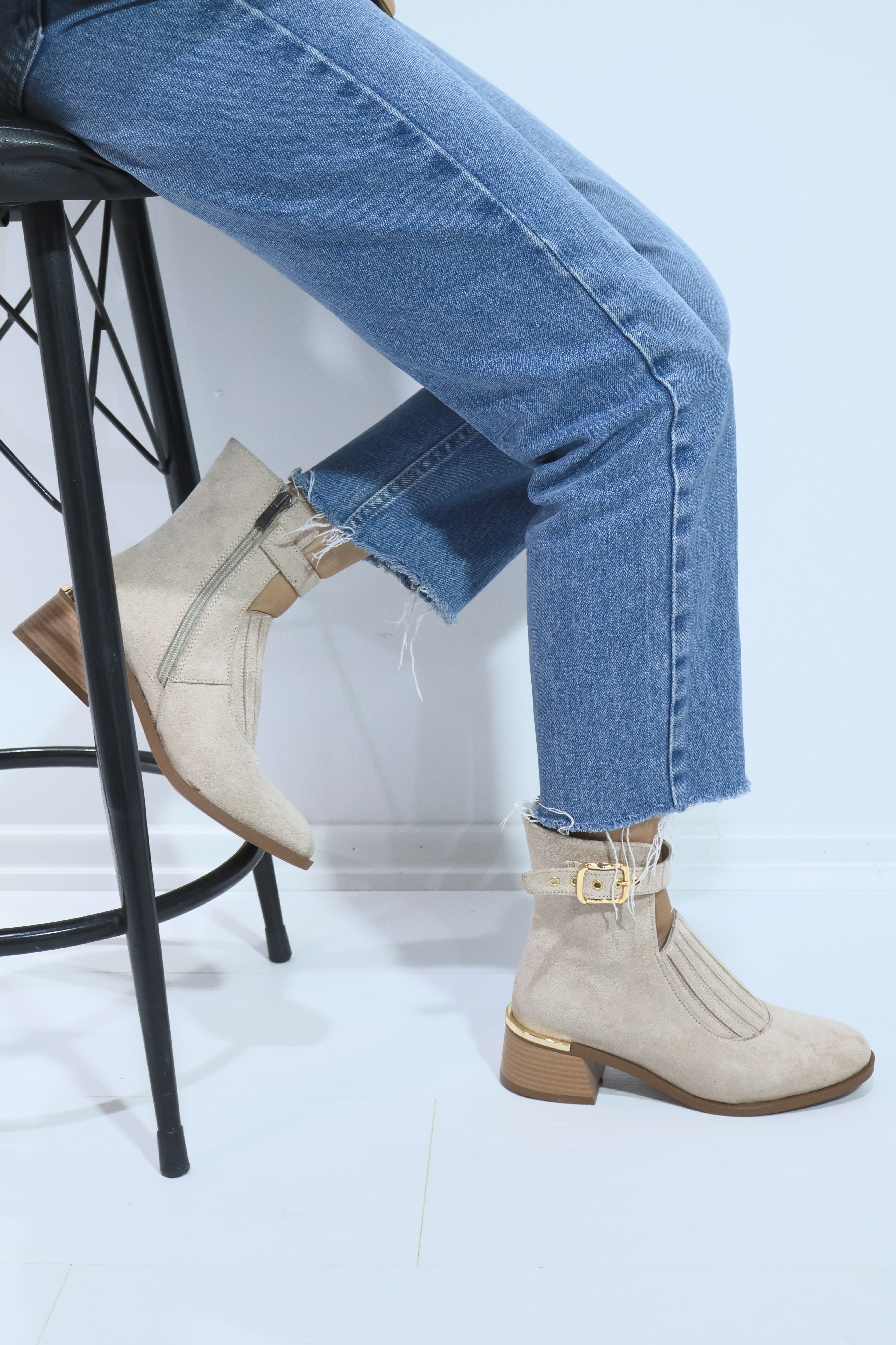 Bolemo Bej Süet Önü Lastikli