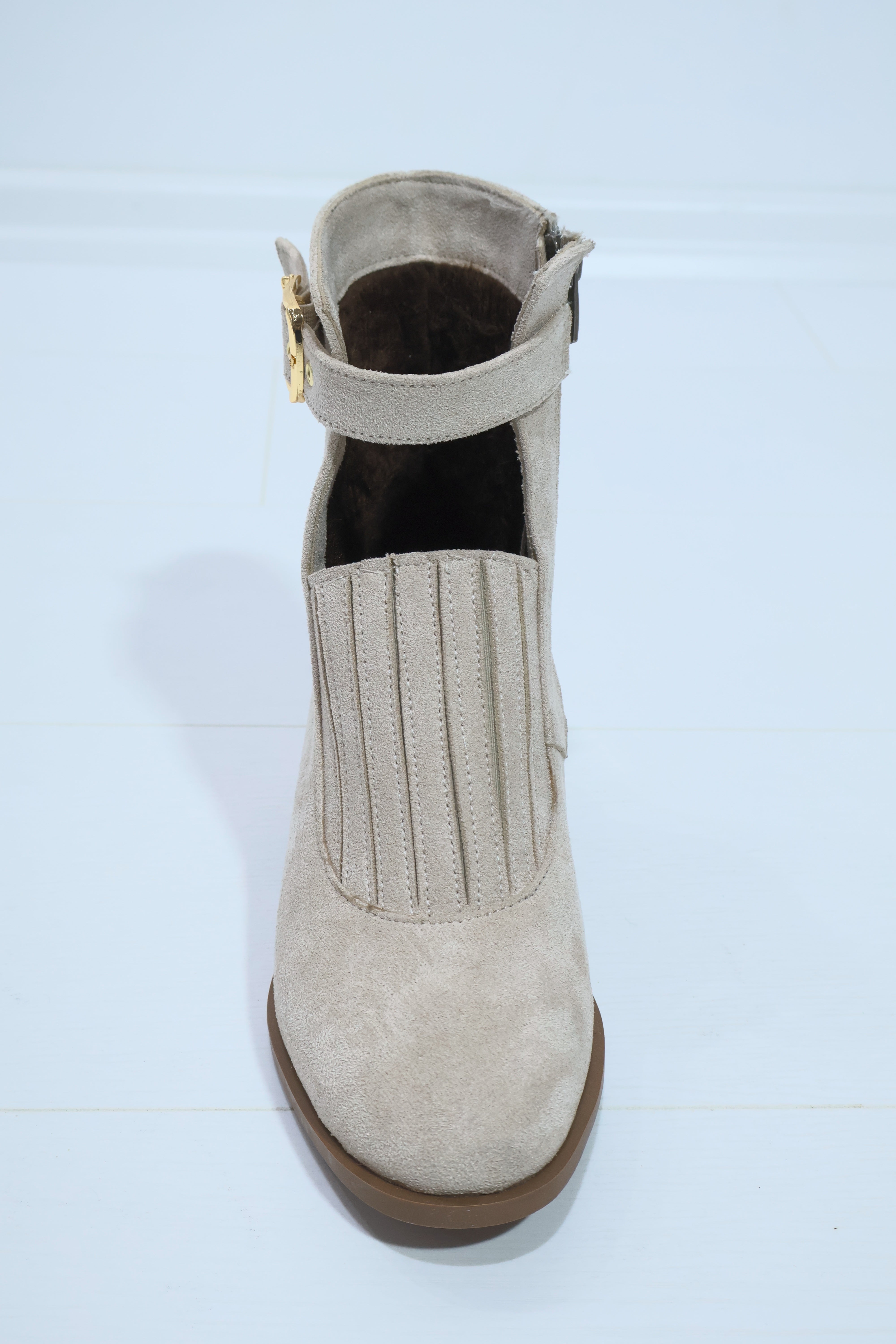 Bolemo Bej Süet Önü Lastikli