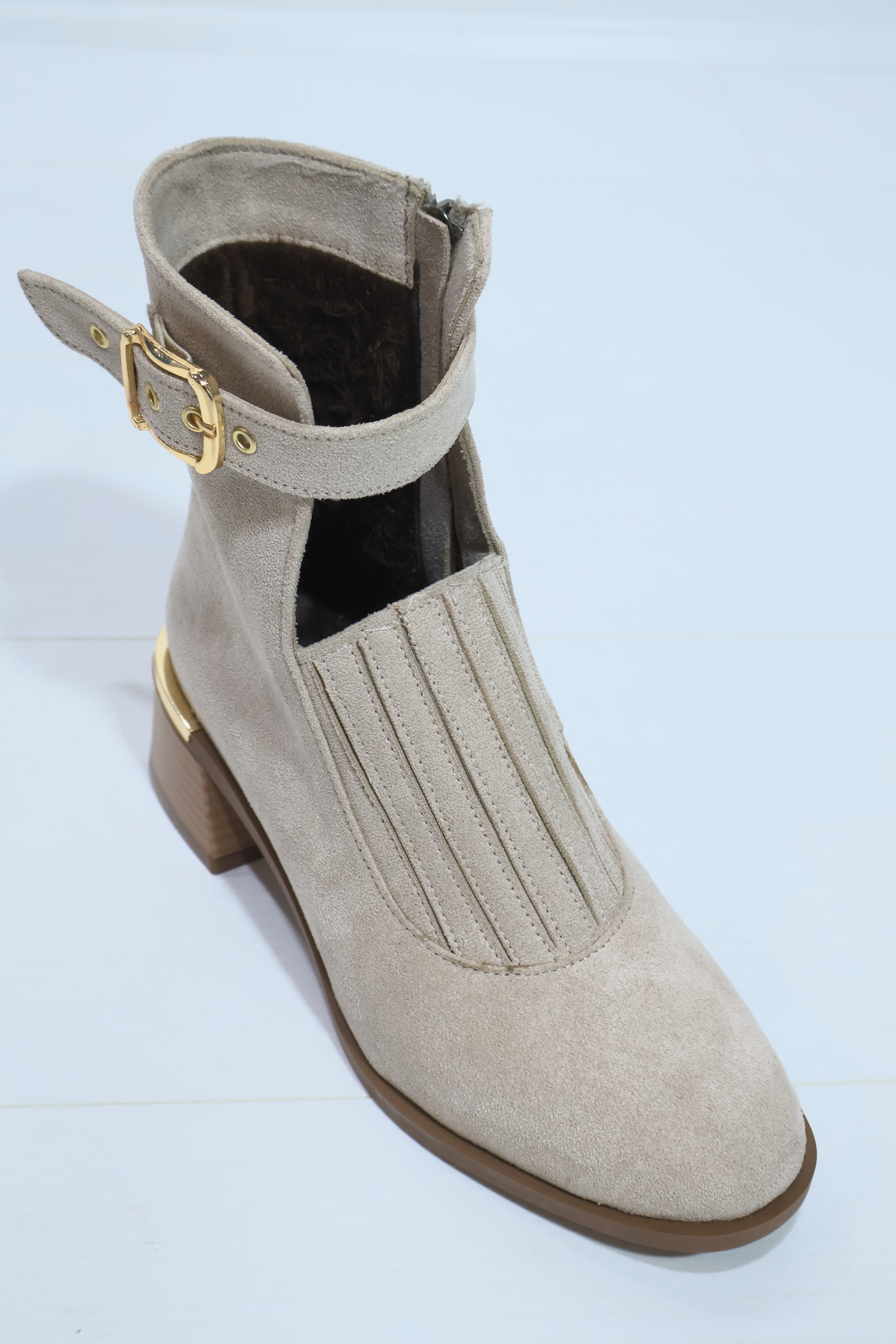 Bolemo Bej Süet Önü Lastikli