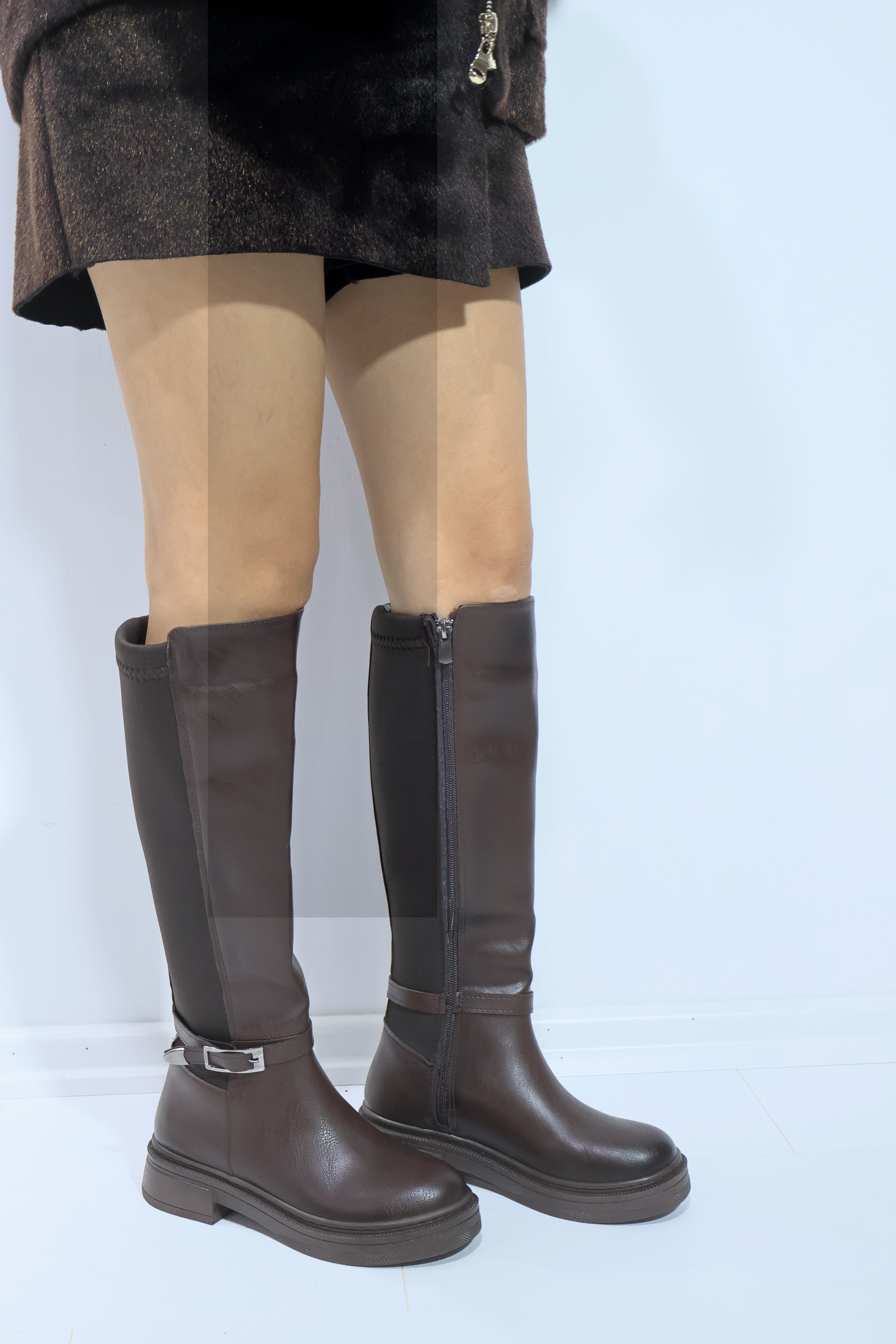 Olivia Dalgıç Kumaş Toka Detaylı Çizme