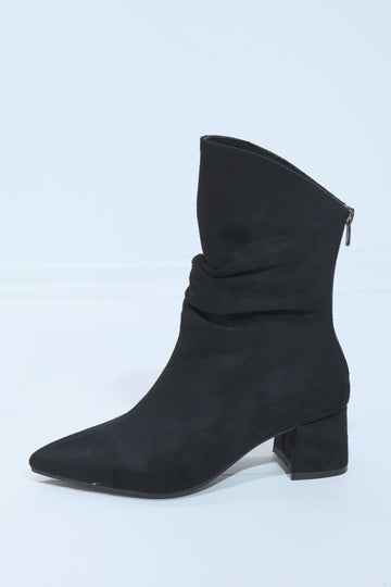 Arina Süet Büzgülü Kadın Topuklu Çizme