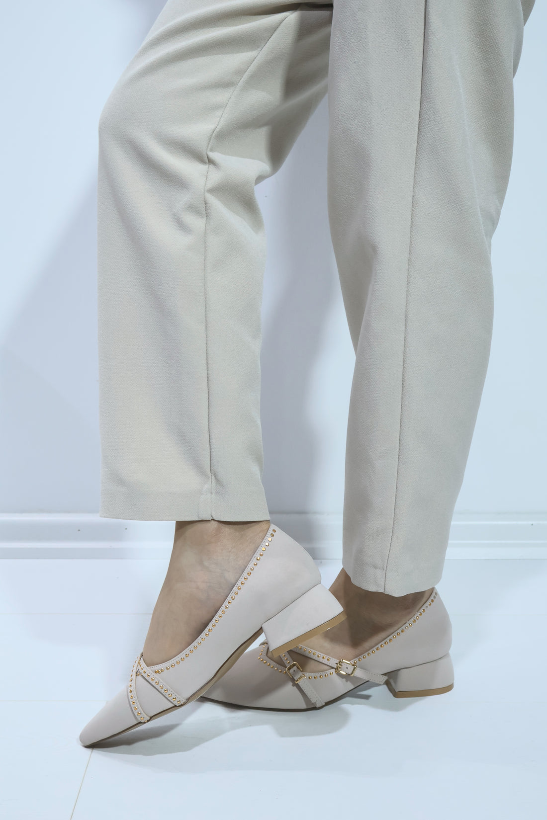 Feles Bej Zımba Toka Detaylı Kadın Stiletto