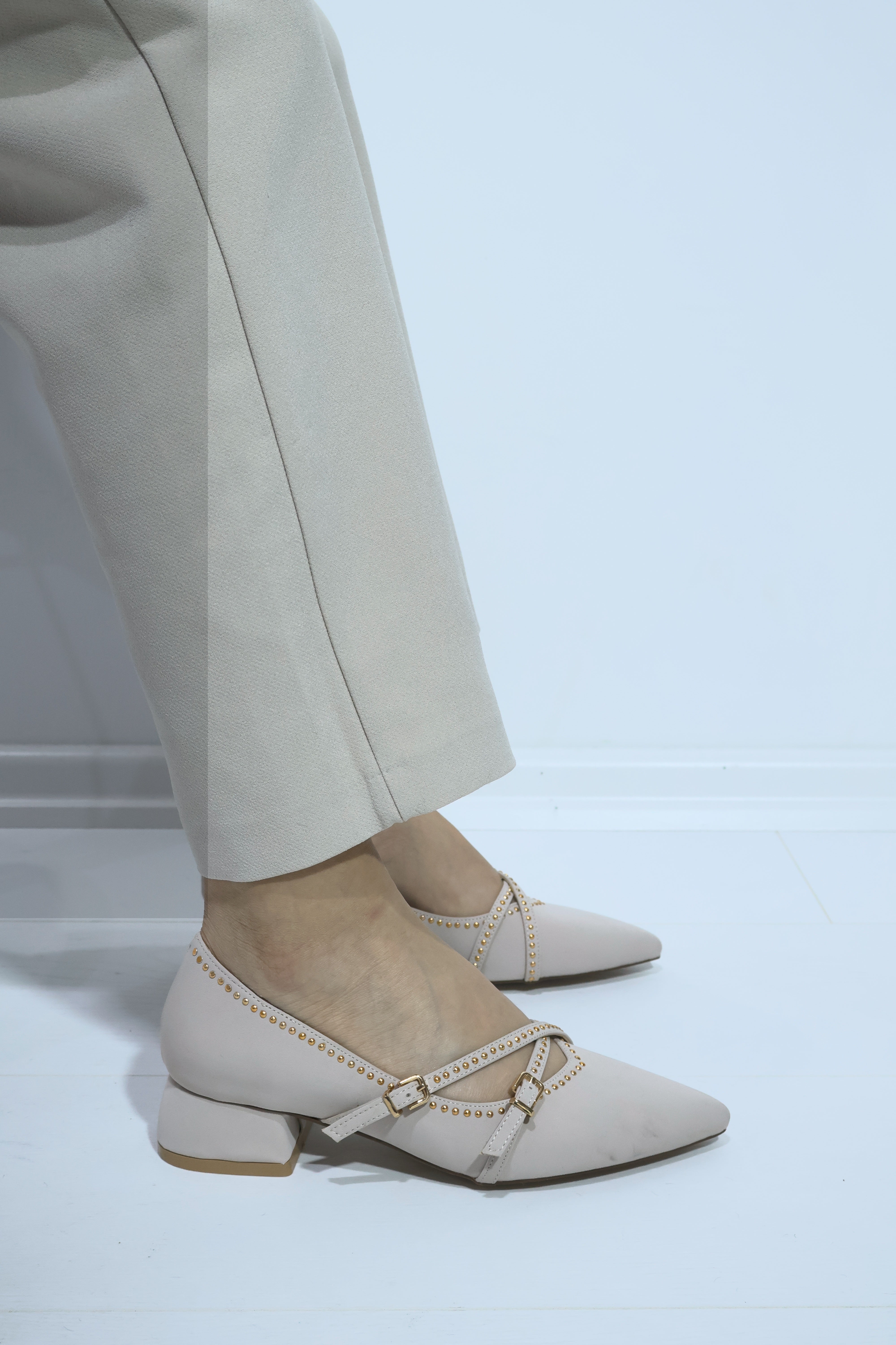 Feles Bej Zımba Toka Detaylı Kadın Stiletto