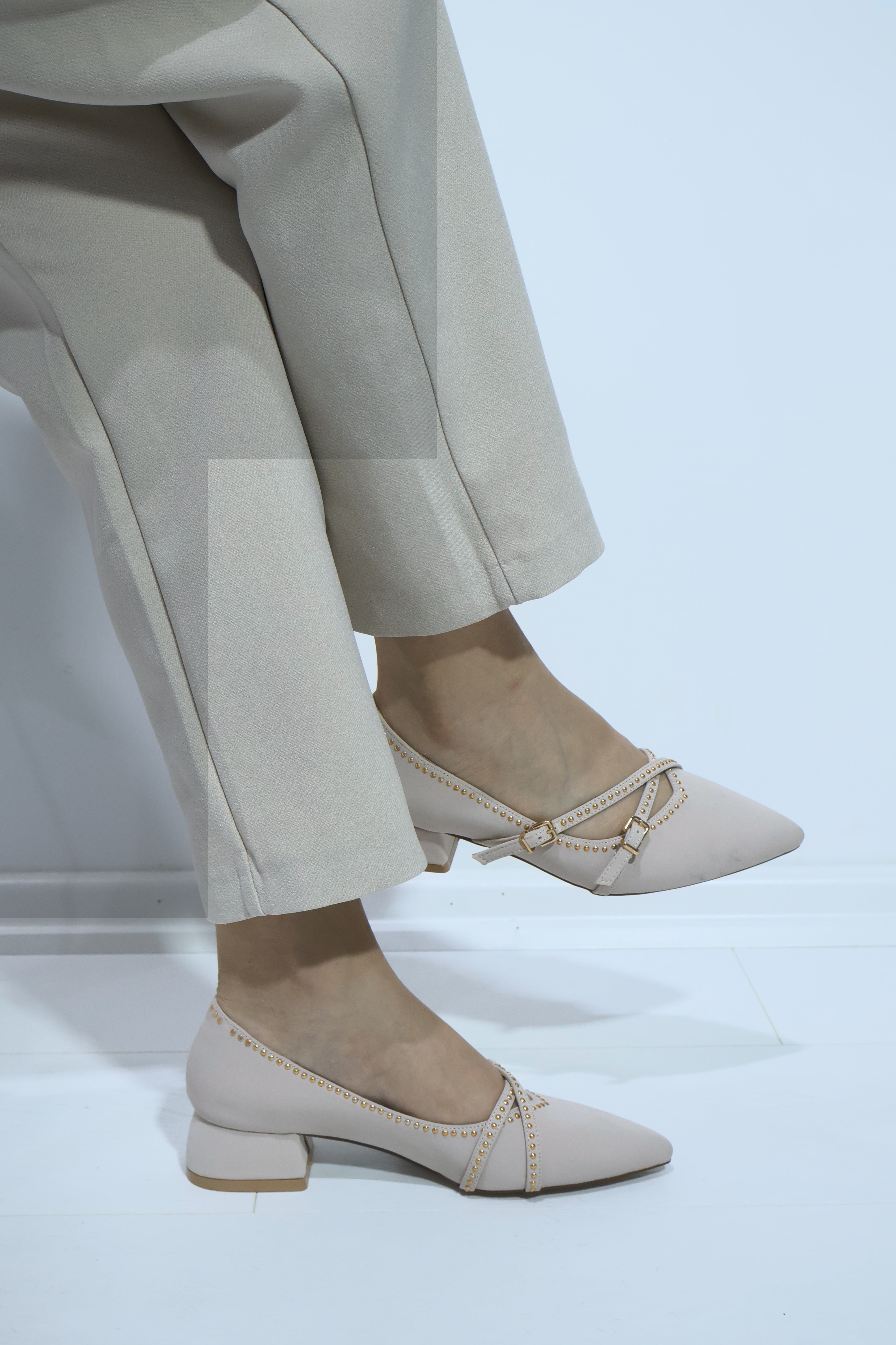 Feles Bej Zımba Toka Detaylı Kadın Stiletto
