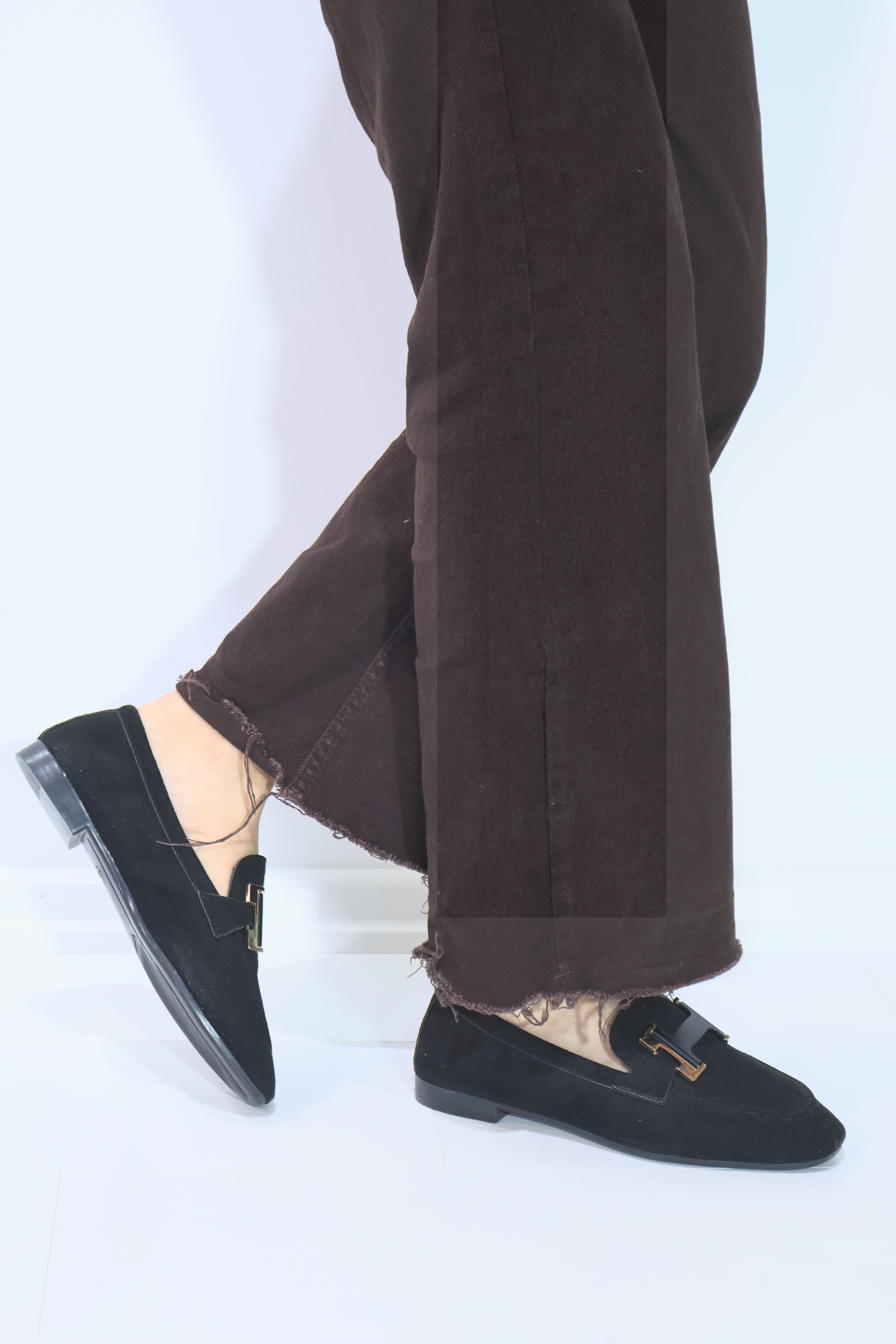 Kadın Taba Süet H Tokalı Loafer Ayakkabı