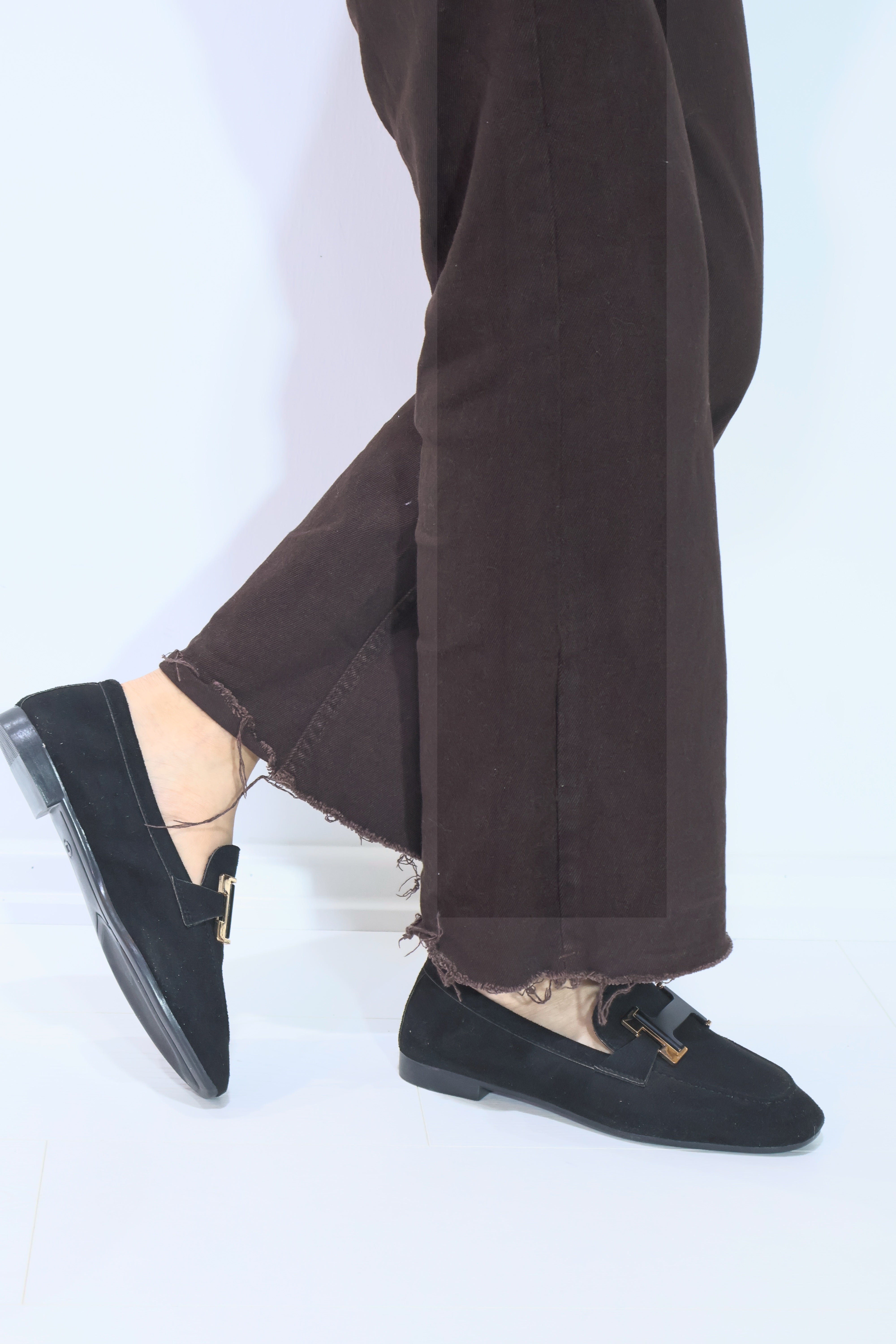 Kadın Taba Süet H Tokalı Loafer Ayakkabı