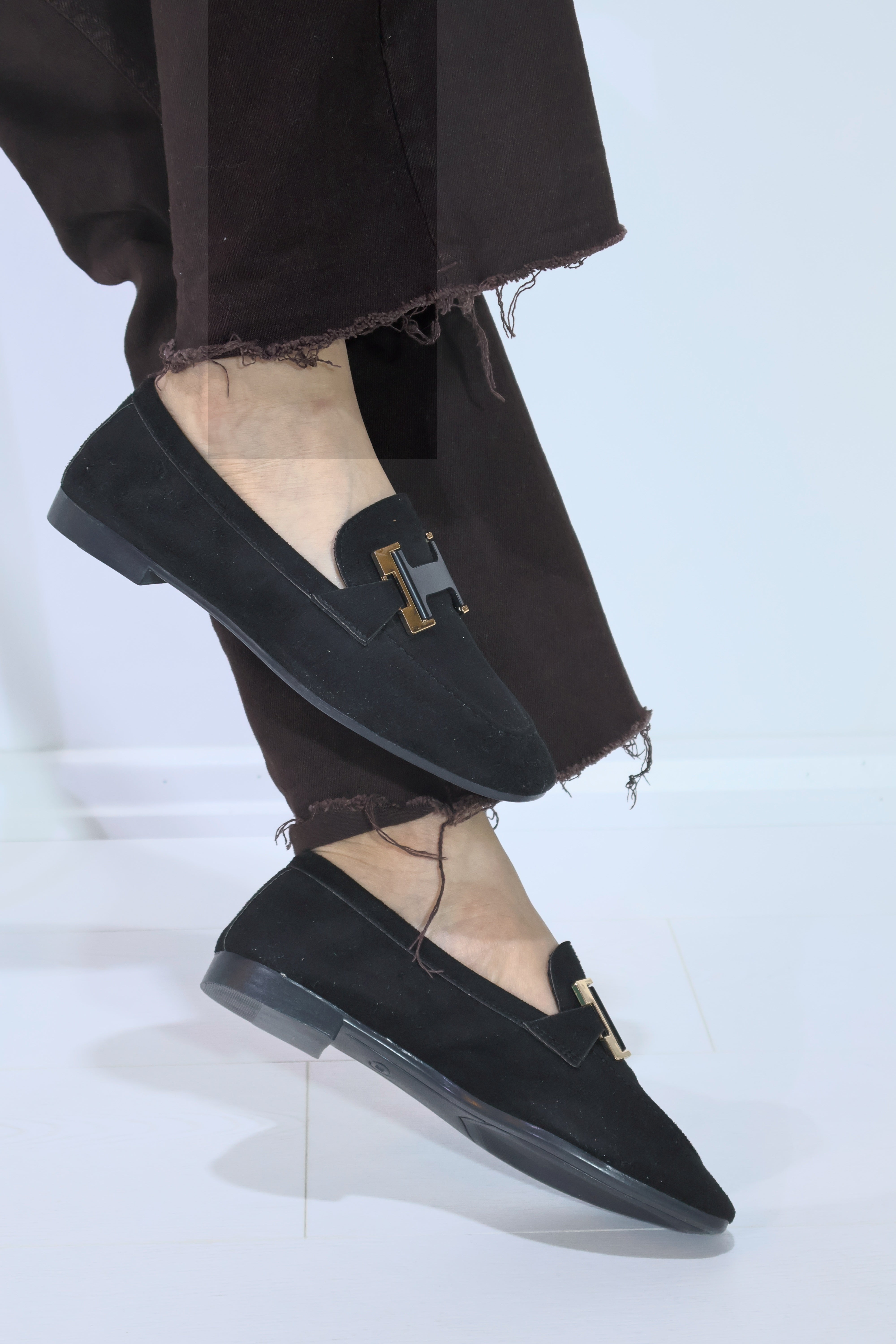 Kadın Taba Süet H Tokalı Loafer Ayakkabı