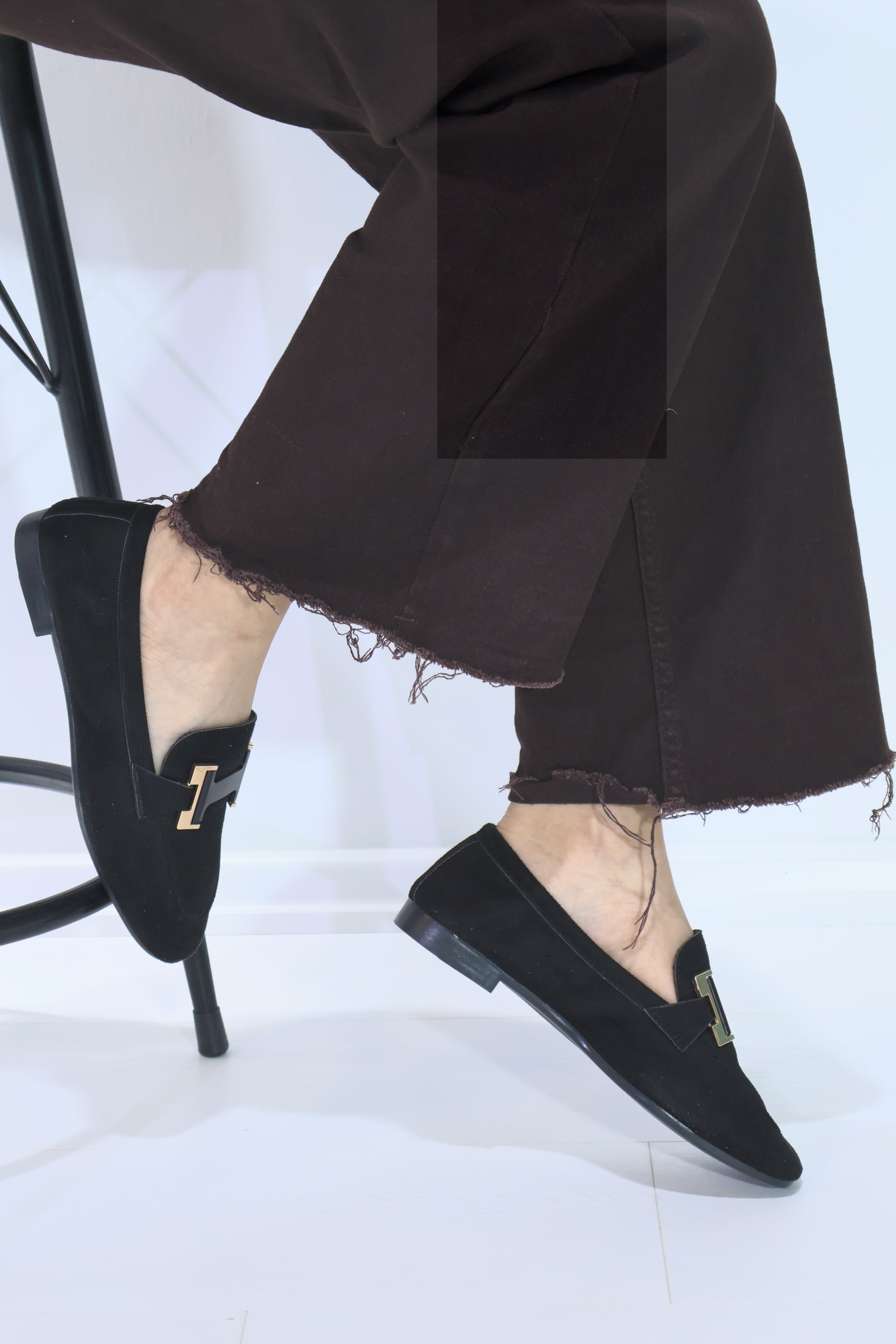 Kadın Taba Süet H Tokalı Loafer Ayakkabı