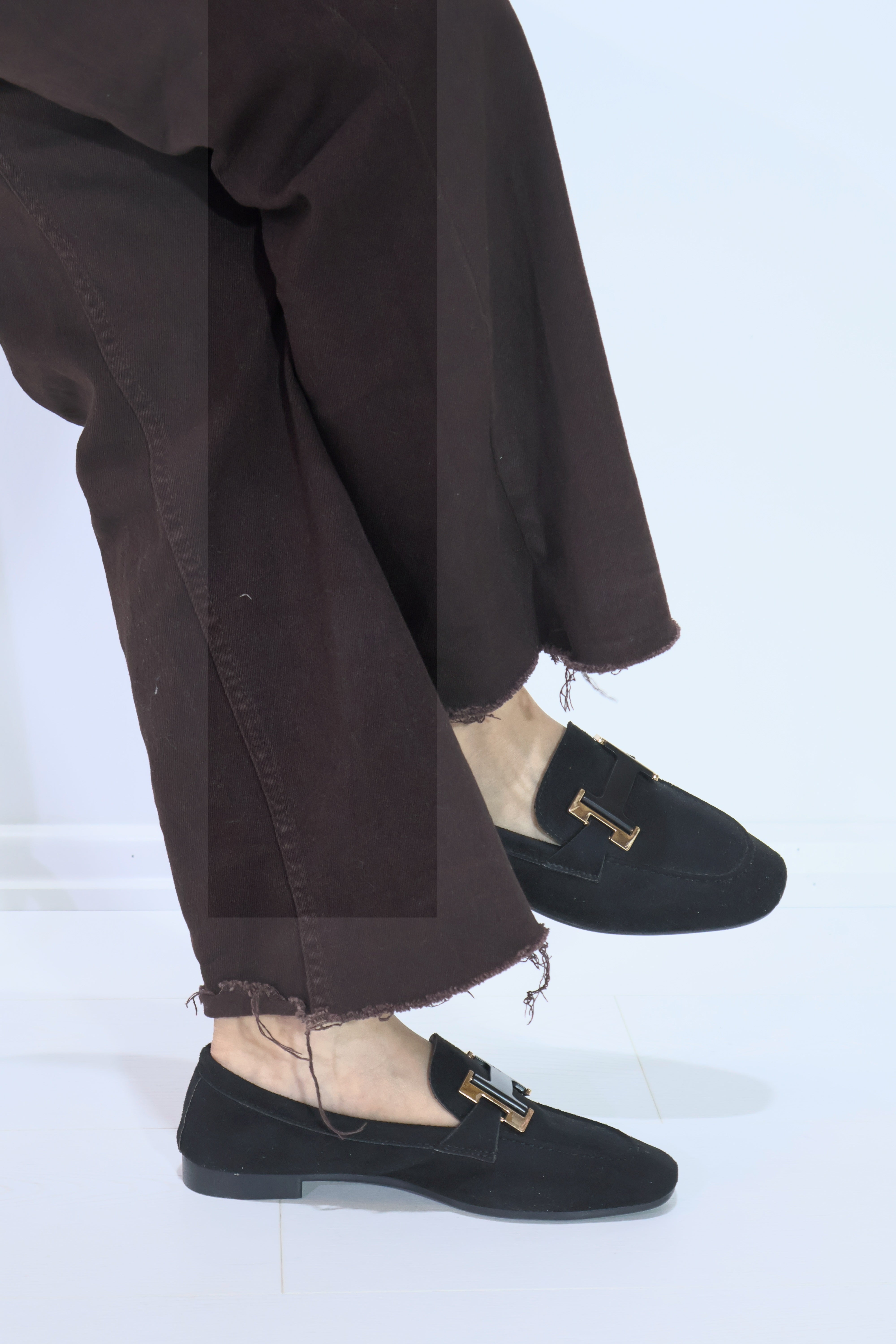 Kadın Taba Süet H Tokalı Loafer Ayakkabı