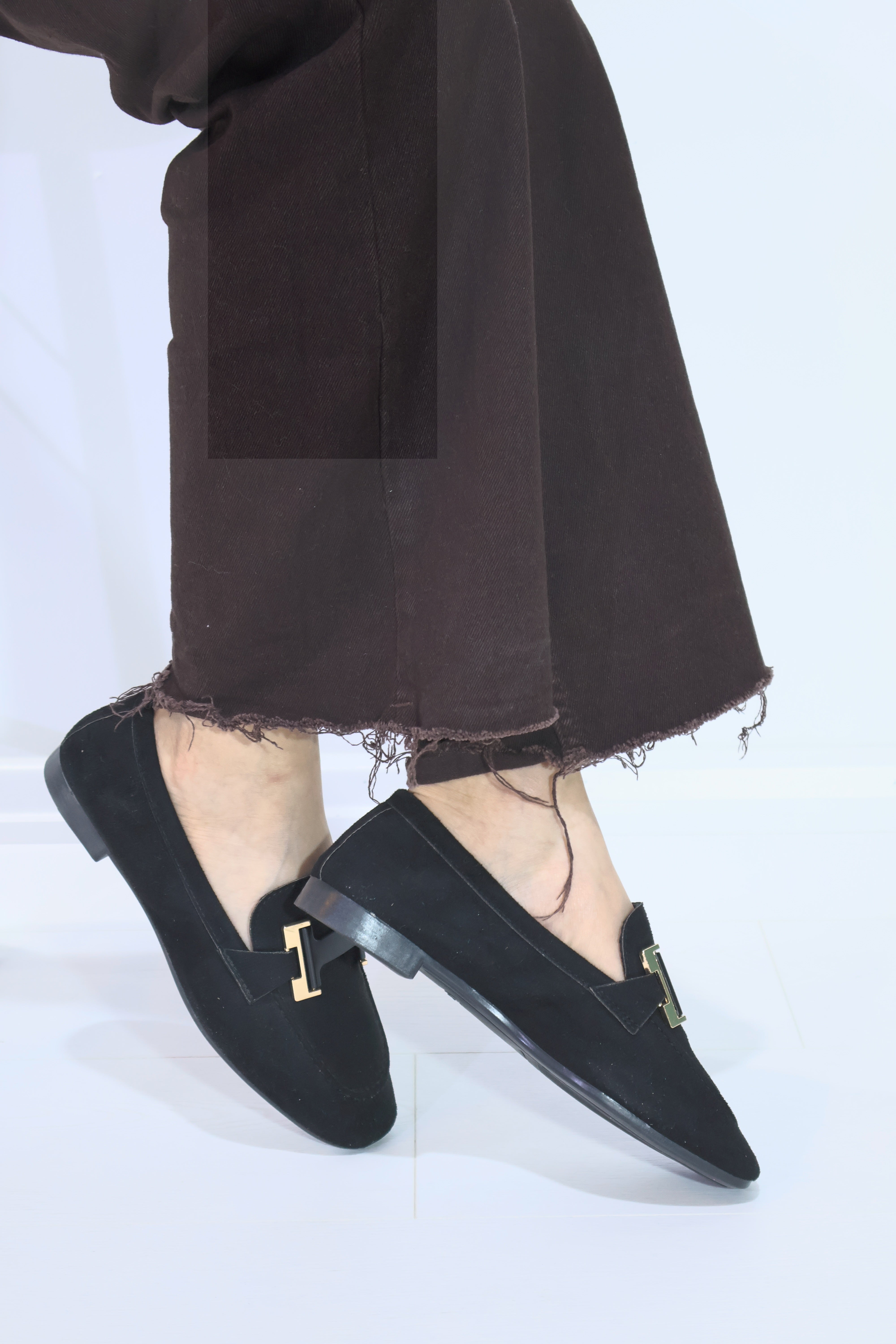 Kadın Taba Süet H Tokalı Loafer Ayakkabı