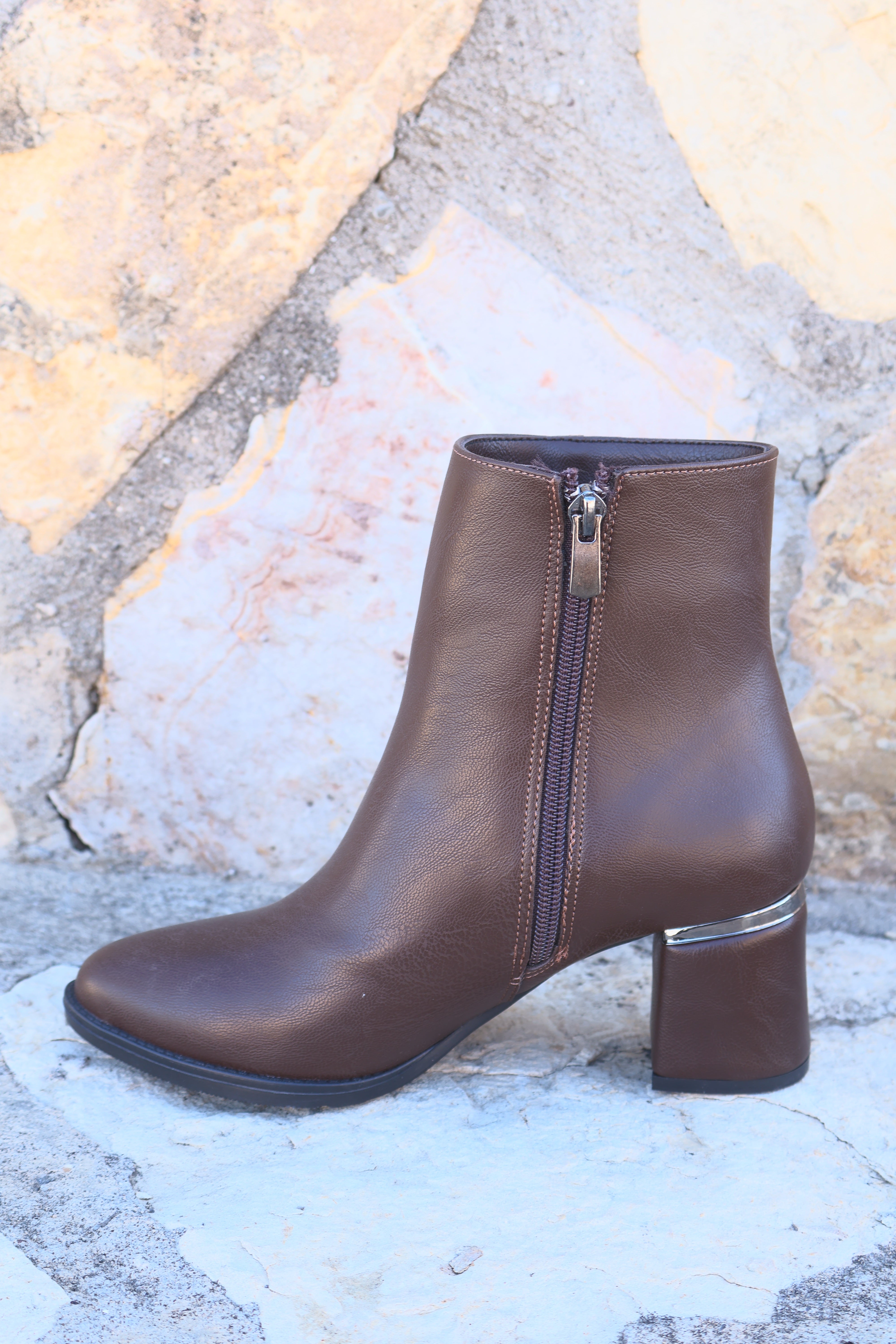 Lumbi Kahve Kadın Topuklu Bot