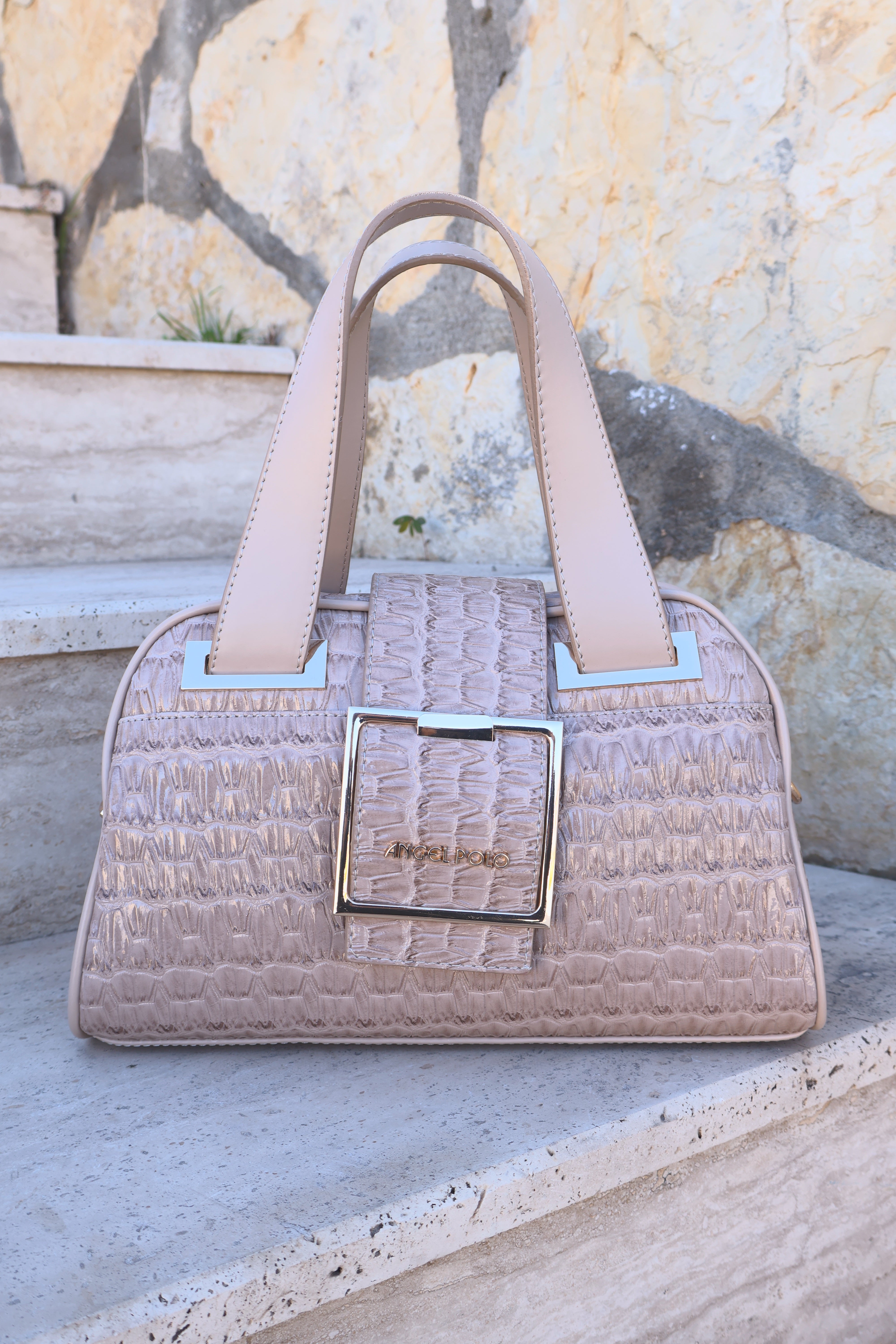 Timsah Desenli Krem Kadın Çana