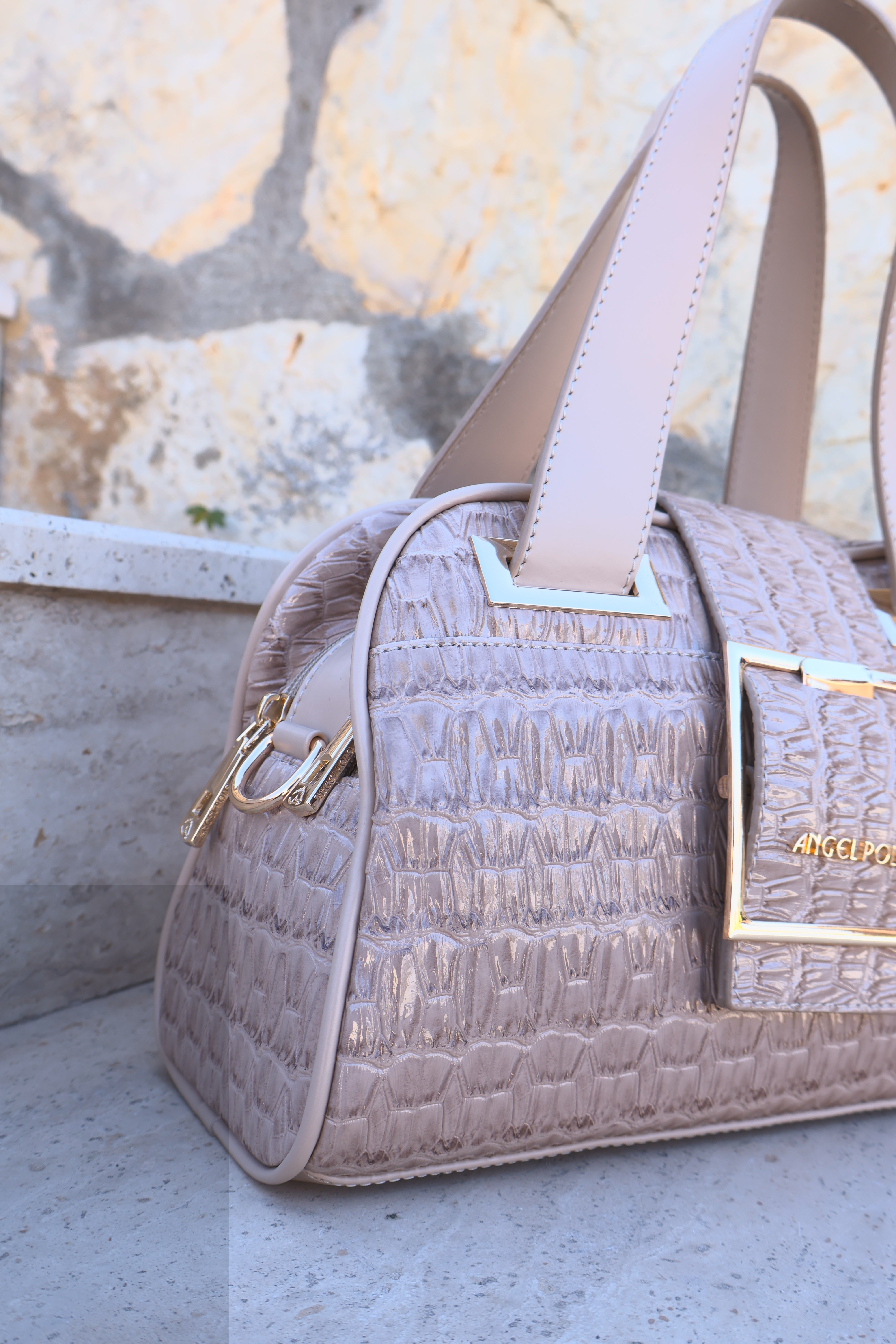 Timsah Desenli Krem Kadın Çana