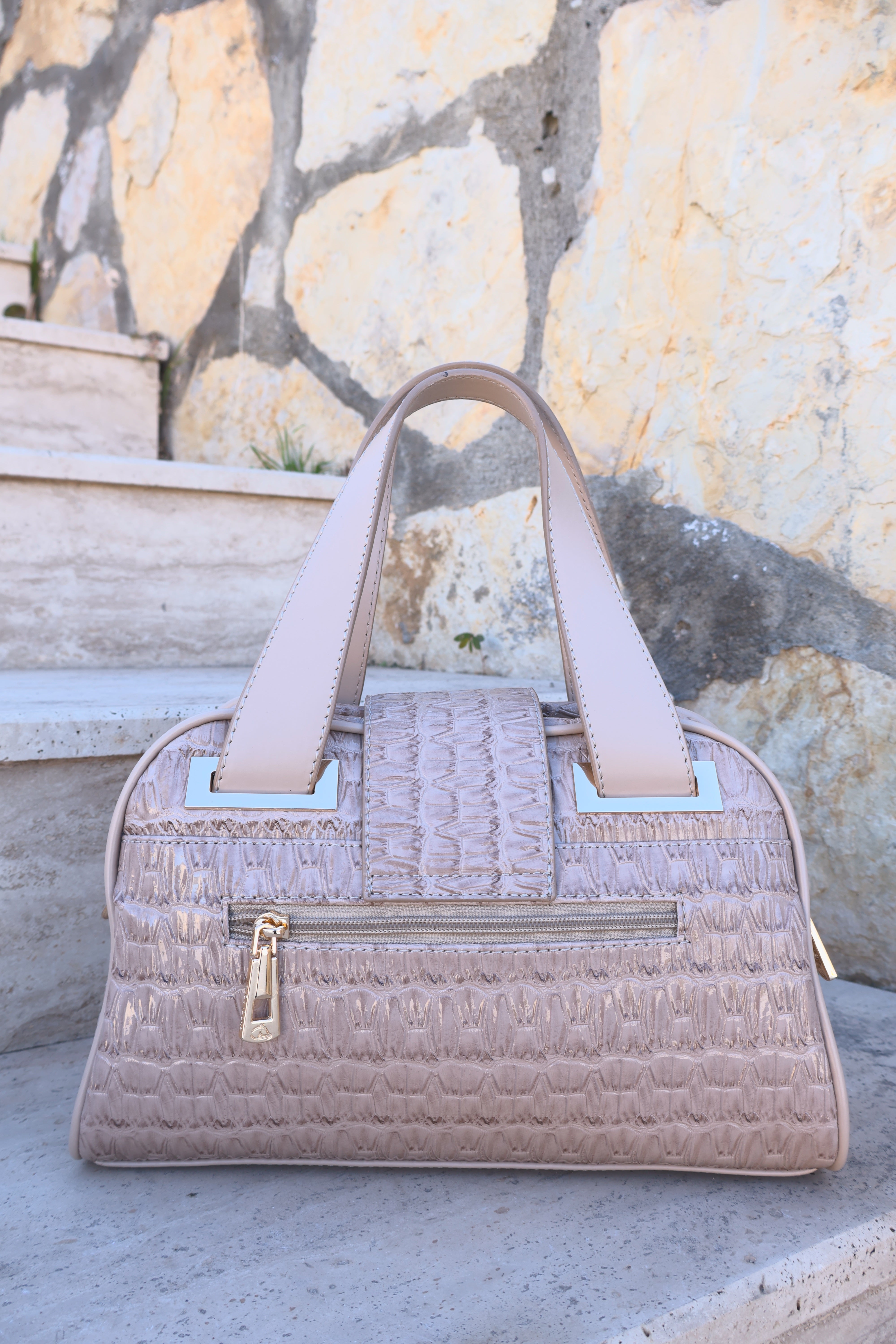 Timsah Desenli Krem Kadın Çana