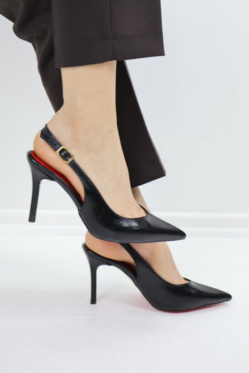 Leona Sivri Burun Slingback Topuklu Ayakkabı