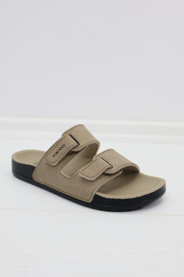 Ceyo Bahama Çift Bantlı Unisex Terlik - Bej