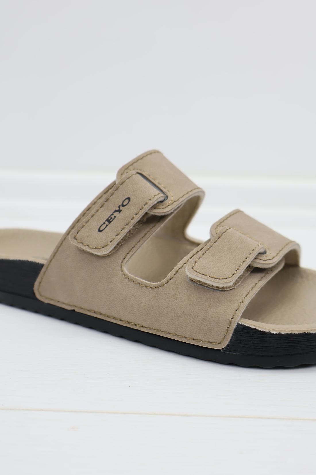 Ceyo Bahama Çift Bantlı Unisex Terlik - Bej