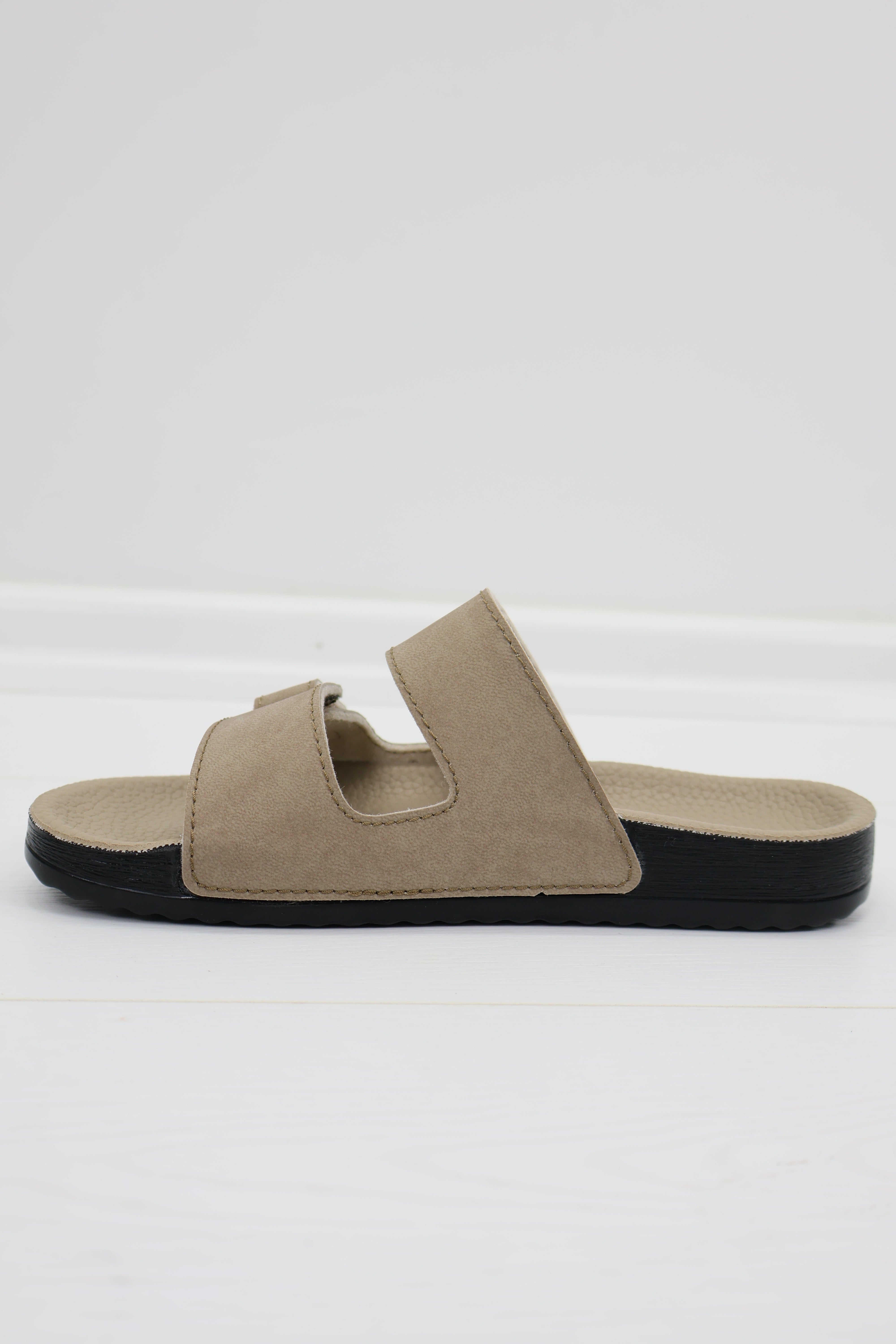 Ceyo Bahama Çift Bantlı Unisex Terlik - Bej
