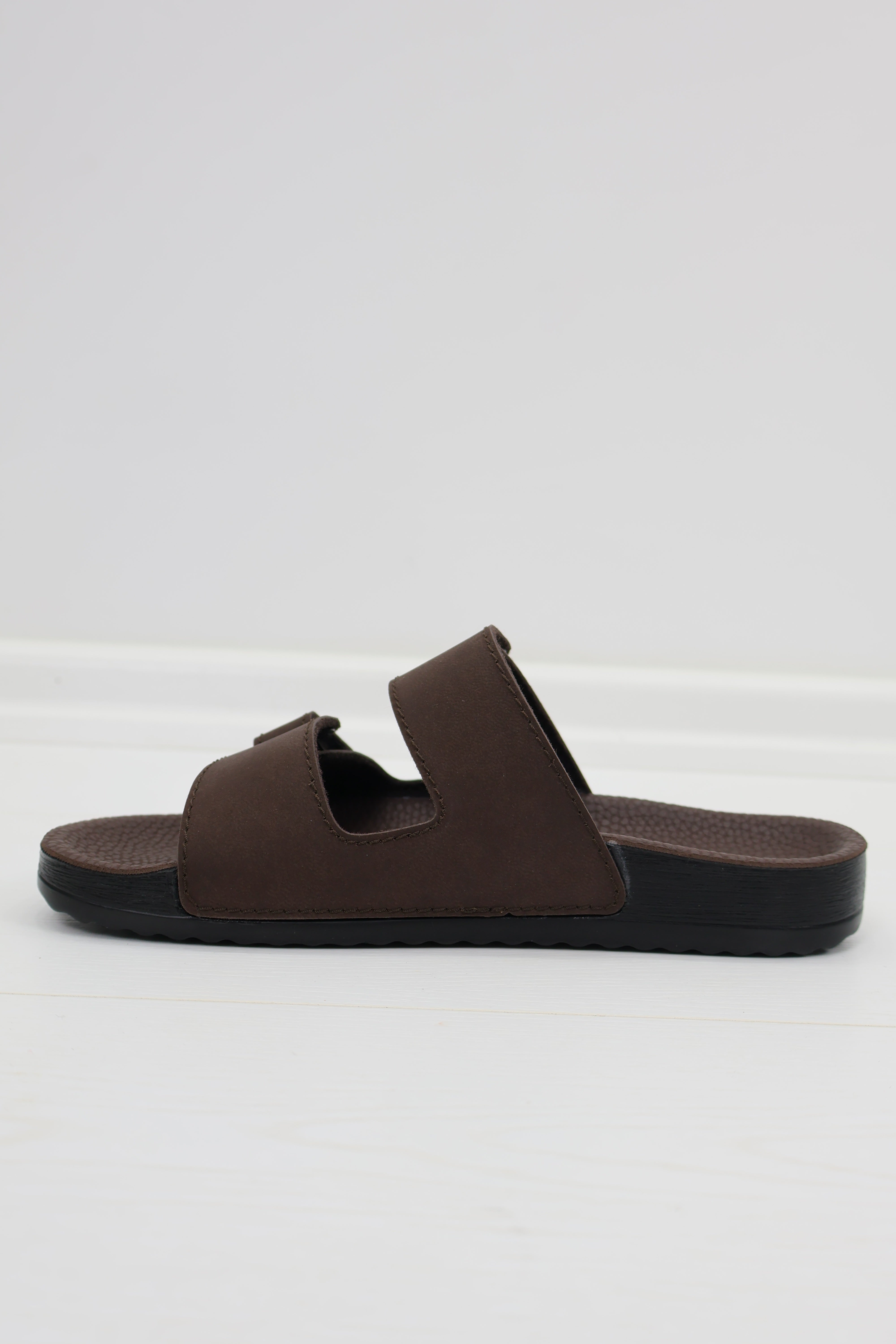 Ceyo Bahama Çift Bantlı Unisex Terlik - Kahverengi